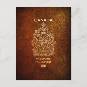 [100] Canadian Passport Cover Postcard