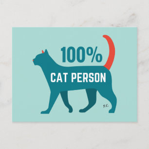 100% Cat Person Postcard