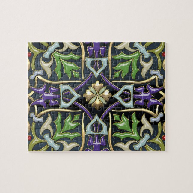 [100] Celtic Cross [Gold with Black Enamel] Jigsaw Puzzle (Horizontal)