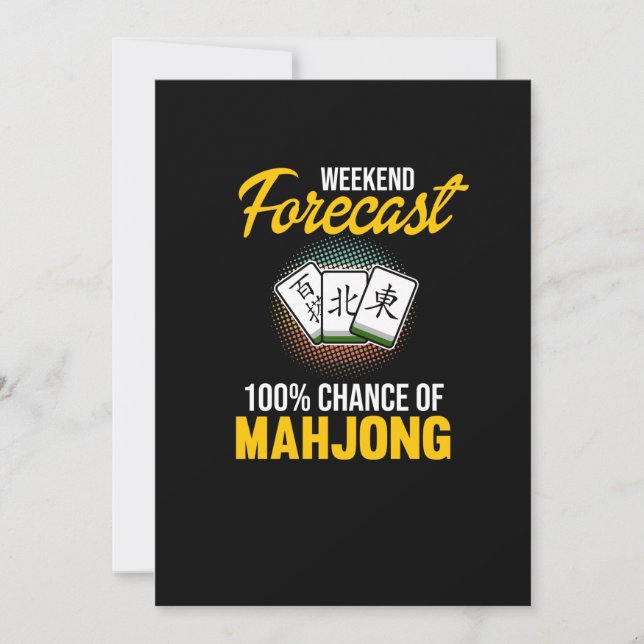100% Chance Of Mahjong Game Mahjong Player Games Thank You Card (Front)