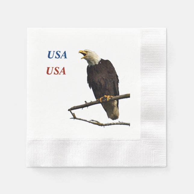 100 Coined Cocktail paper napkins w/ eagle (Front)