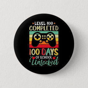 100 Completed Gamer Boys 100 Days Of School Unlock 6 Cm Round Badge