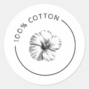 100% Cotton Vintage Botanical Flower Business Classic Round Sticker