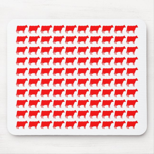 100 Cows - Red Mouse Pad (Front)
