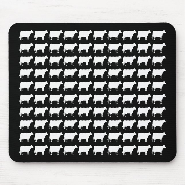 100 Cows - White Mouse Pad (Front)