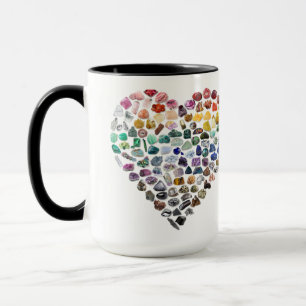 100+ Crystals Gems Minerals Valentines Day Heart Mug
