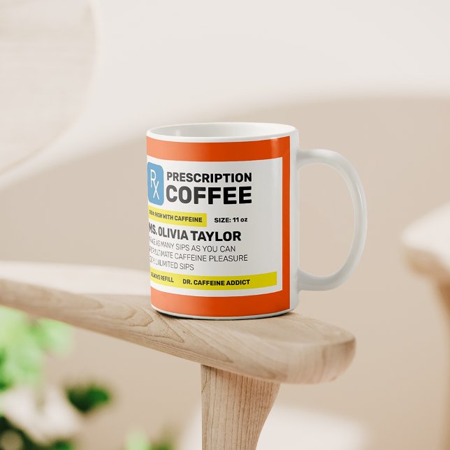 100% Customisable Personalised Funny Prescription Coffee Mug (Creator Uploaded)