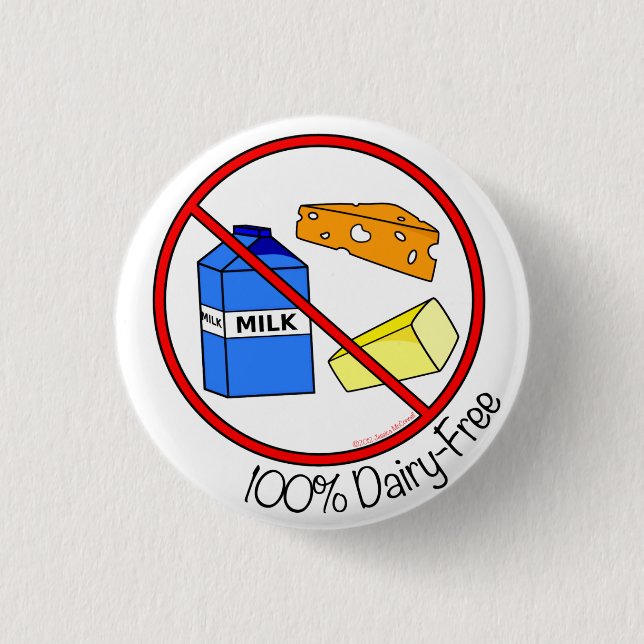100% Dairy Free 3 Cm Round Badge (Front)