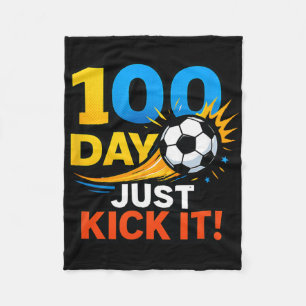 100 Day Just Kick It! Soccer Blast Celebration Fleece Blanket