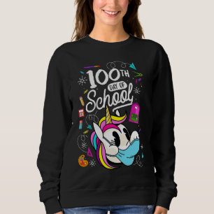 100 day of school  for Teacher Unicorn 100 days Ma Sweatshirt