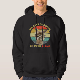 100 Day Of School No Probllama Llama Alpaca Math N Hoodie