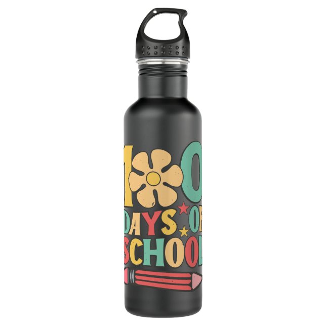 100 day of school school 710 ml water bottle (Front)
