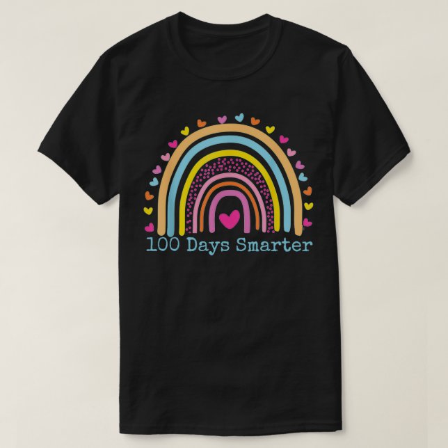100 Day Smarter Rainbow 100 Day Of School T-Shirt (Design Front)