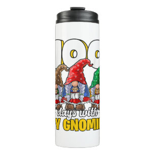 100 Day with My Gnomies Happy 100th Day of School Thermal Tumbler