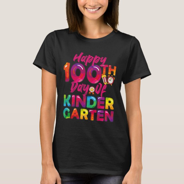 100 Days All Student Teacher Happy 100th Day Of Ki T-Shirt (Front)