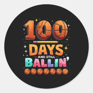 100 Days And Still Llin' Funny Sketll School Graph Classic Round Sticker