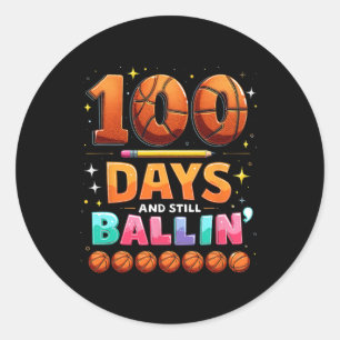 100 Days And Still Llin' Funny Sketll School Graph Classic Round Sticker