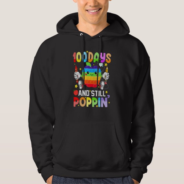 100 Days And Still Poppin 100th Day Of School Boy  Hoodie (Front)