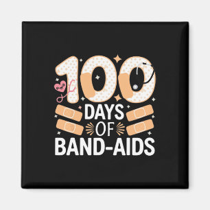 100 Days Band Aids 100th School Nurse Kids Boys Te Magnet