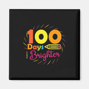 100 days brighter - 100 days of school teacher stu magnet