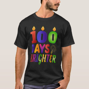 100 Days Brighter 100th Day for Teacher Kids T-Shirt