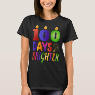 100 Days Brighter 100th Day for Teacher Kids T-Shirt