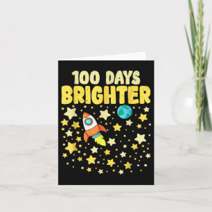 100 Days Brighter 100th Day Of School Astronaut Card