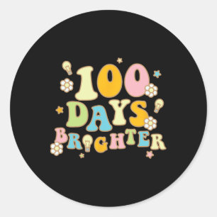 100 Days Brighter 100th Day Of School Classic Round Sticker