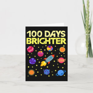 100 Days Brighter 100th Day Of School Stars Rocket Card