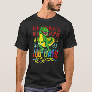 100 Days Brighter Dinosaur For Teachers And Kids S T-Shirt