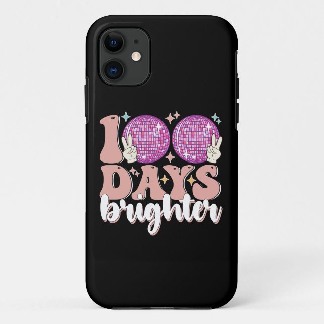 100 Days Brighter Disco Ball 100th Day Of School Case-Mate iPhone Case (Back)