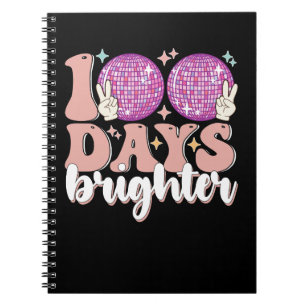 100 Days Brighter Disco Ball 100th Day Of School Notebook