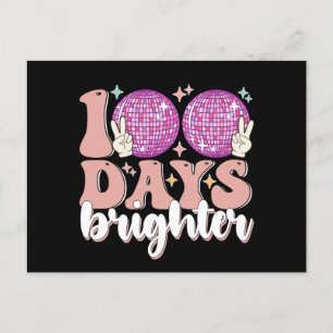 100 Days Brighter Disco Ball 100th Day Of School Postcard