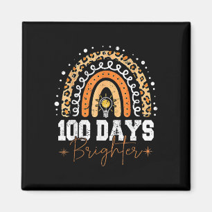 100 Days Brighter Happy 100th Day Of School Rainbo Magnet