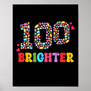 100 Days Brighter Jewels 100th Day Of School Teach Poster