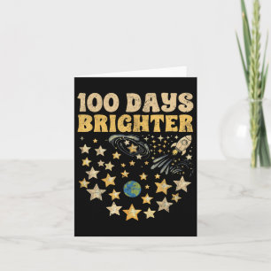 100 Days Brighter Kids 100th Day Of School Stars Card