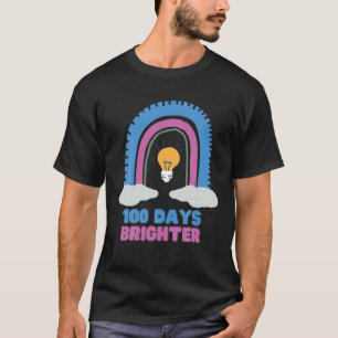 100 Days Brighter Light Bulbs Smart Kid 100Th Day T-Shirt
