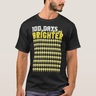 100 Days Brighter Light Bulbs Smart Kid 100th Day T-Shirt