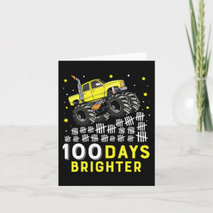 100 Days Brighter Monster Truck 100 Days Of School Card