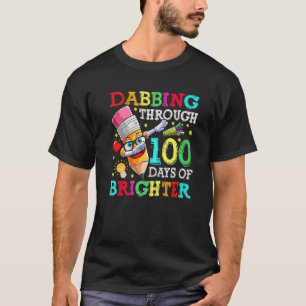 100 Days Brighter Pencils Dabbing 100 Days Kids Bo T-Shirt