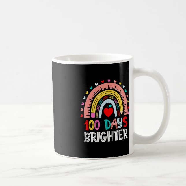 100 Days Brighter Rainbow 100th Day of School Teac Coffee Mug (Right)
