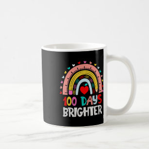 100 Days Brighter Rainbow 100th Day Of School Teac Coffee Mug