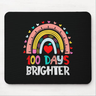 100 Days Brighter Rainbow 100th Day Of School Teac Mouse Pad