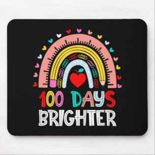 100 Days Brighter Rainbow 100th Day of School Teac Mouse Pad