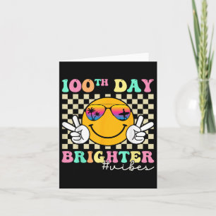 100 Days Brighter Smile Face 100th Day Of School Card