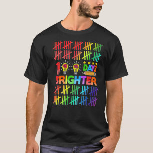 100 Days Brighter Teacher Kids Happy 100th Day Of T-Shirt