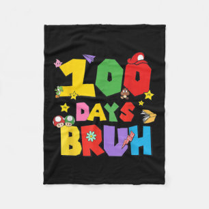 100 Days Bruh Funny 100th Day Of School For Kids Fleece Blanket