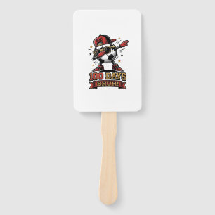 100 Days Bruh Soccer Dabbing Shirt Design_1 Hand Fan