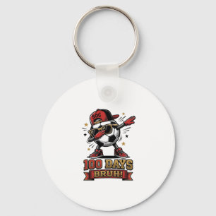 100 Days Bruh Soccer Dabbing Shirt Design_1 Key Ring
