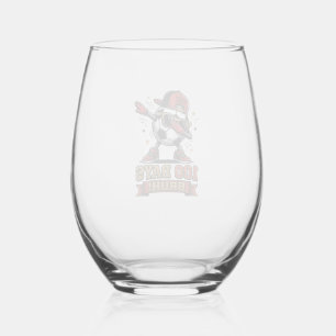 100 Days Bruh Soccer Dabbing Shirt Design_1 Stemless Wine Glass